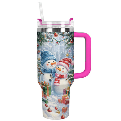 Shineful Tumbler Frosty Snowman Couple