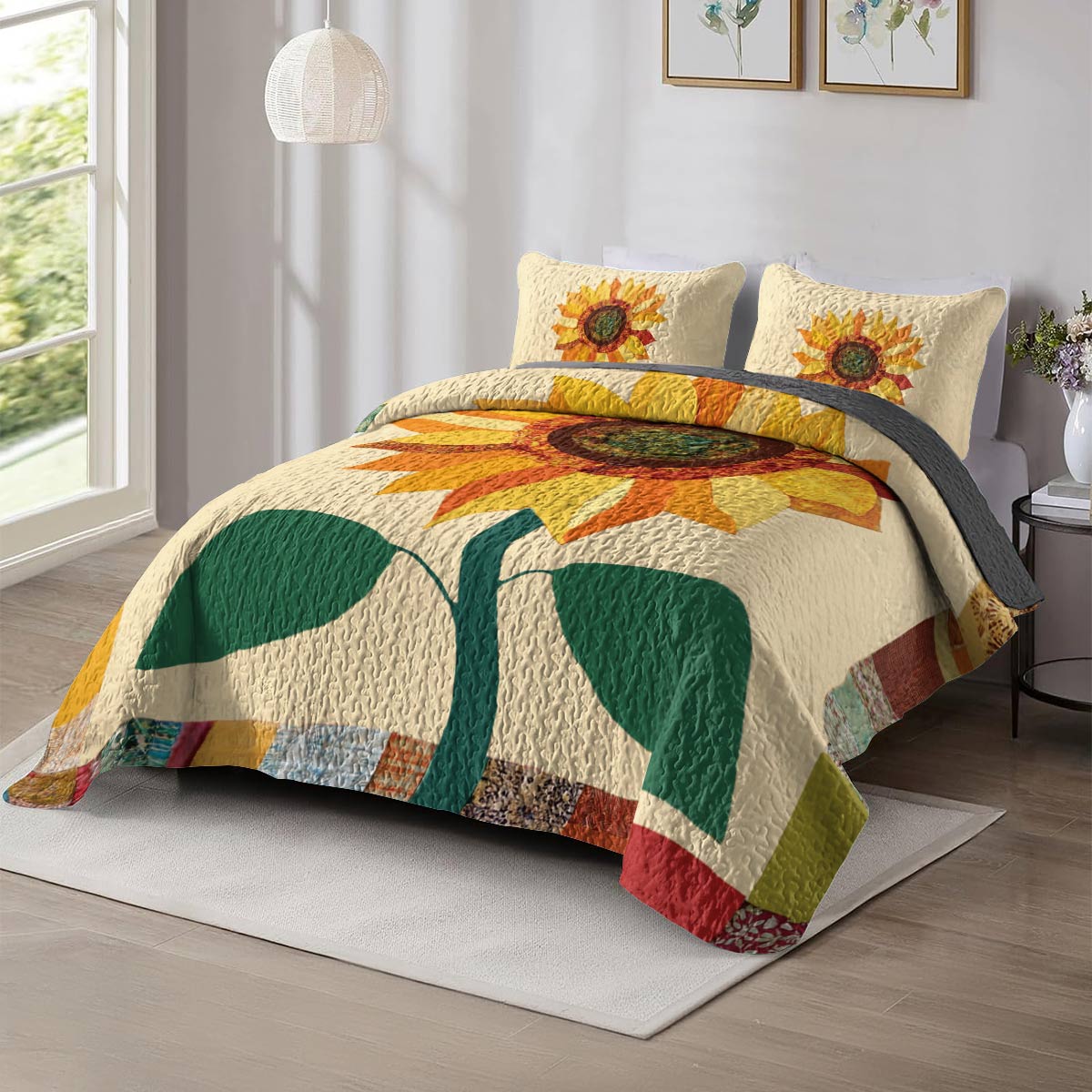 Shineful All Season Quilt 3-Piece Set Sunflower Sunshine