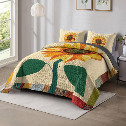 Shineful All Season Quilt 3-Piece Set Sunflower Sunshine