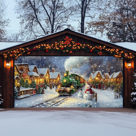 Shineful Garage Door Banner Decoration - Christmas Express Arrival