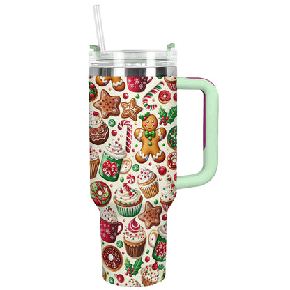 Shineful Tumbler Festive Christmas Gingerbread Pattern