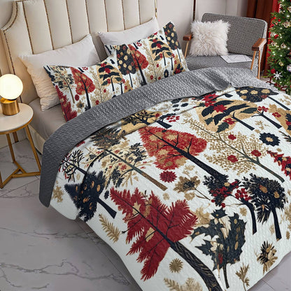 Shineful All Season Quilt 3-Piece Set Sweet Christmas Tree