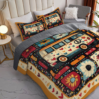 Shineful All Season Quilt 3-Piece Set - Peaceful Journey Hippie
