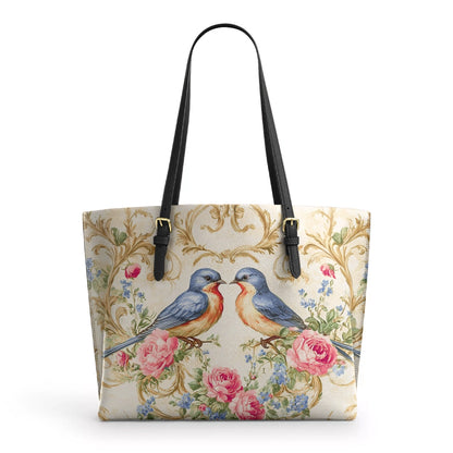 Shineful Leather Tote Bag - Bluebird Serenade