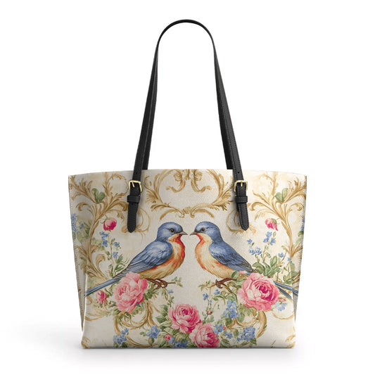 Shineful Leather Tote Bag - Bluebird Serenade