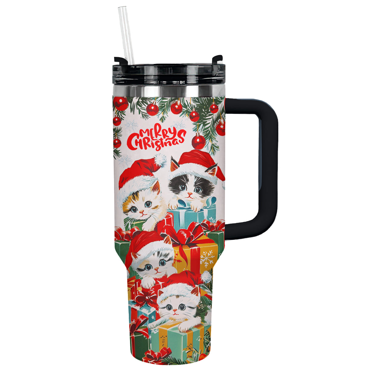 Shineful Tumbler Cute Christmas Kitten