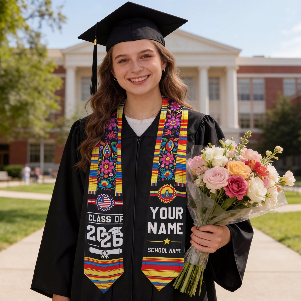Shineful Graduation Sash Personalized Latin Heritage