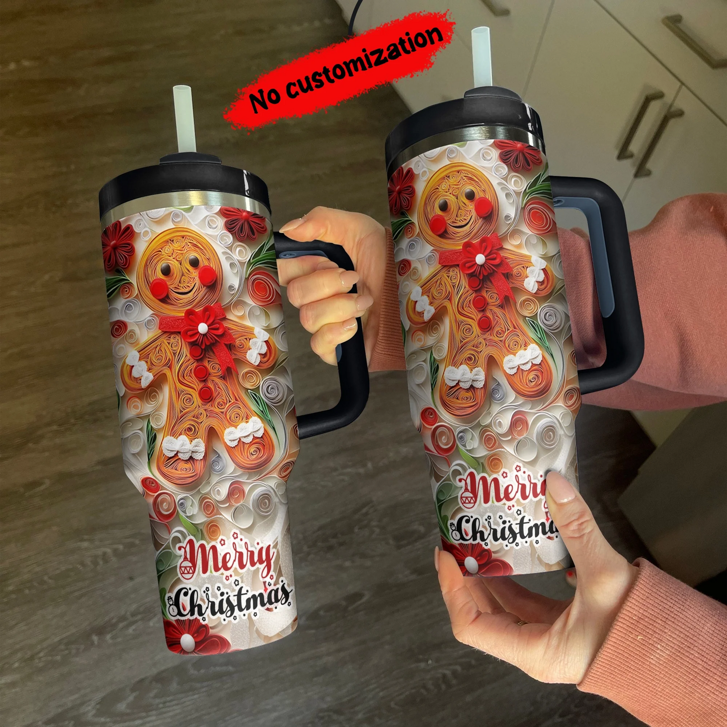 Shineful Tumbler Personalized Dashing Gingerbread Delight Christmas
