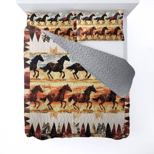 Shineful All Season Quilt 3-Piece Set Galloping Grace