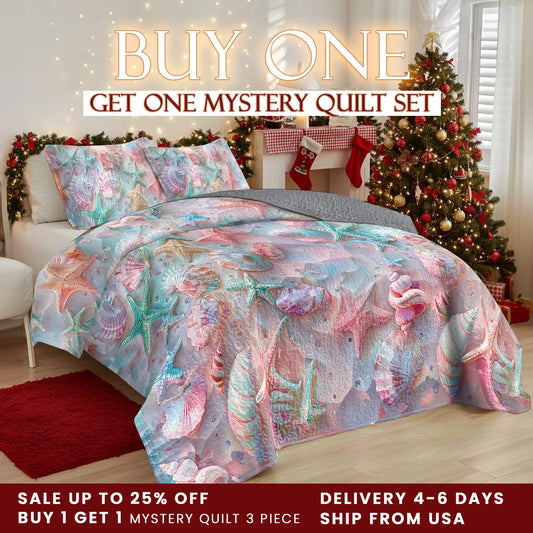 Shineful Quilt 3-Piece Set Coastal Shell