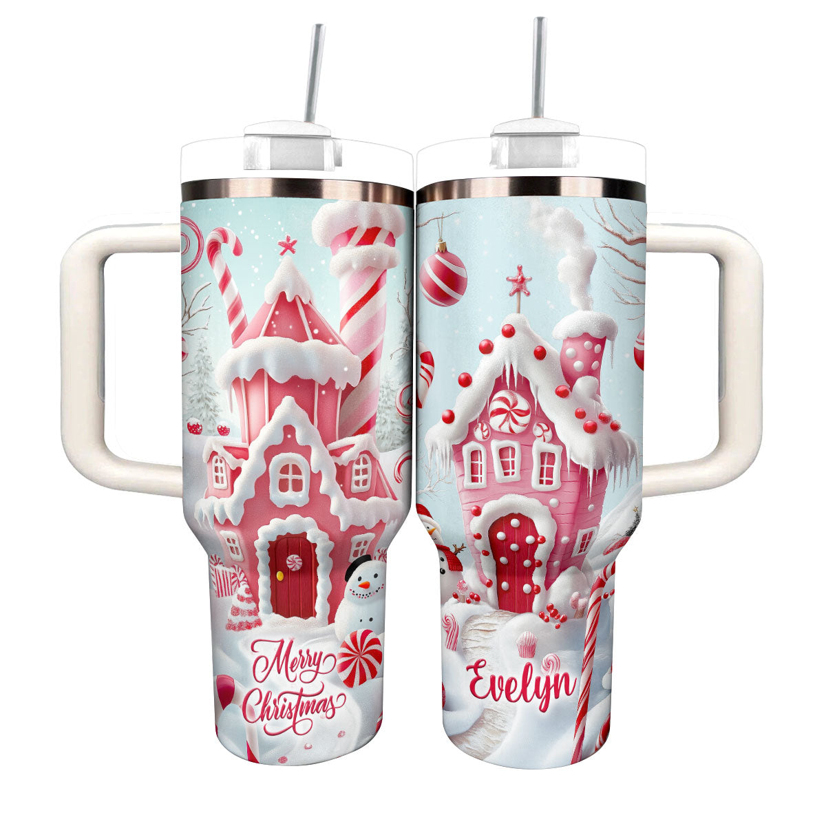 Shineful Tumbler Personalized Candy Cane Wonderland