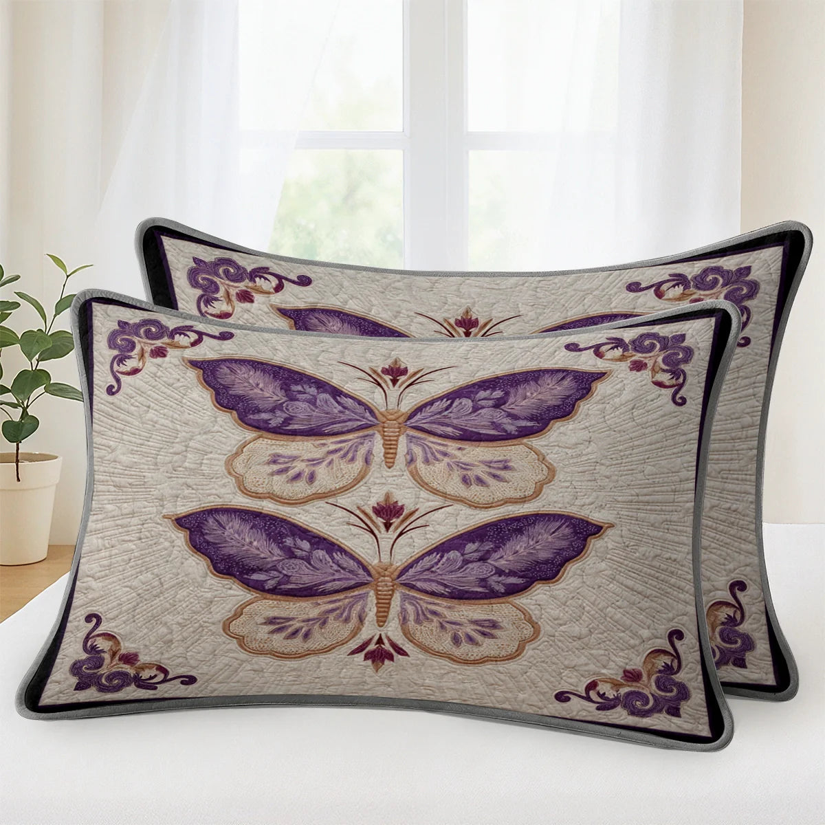 Shineful Quilt 3-Piece Set Lavender Wings of Grace