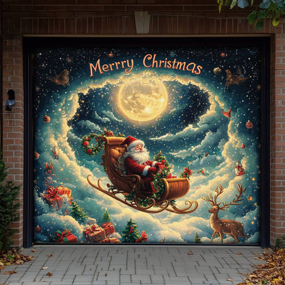 Shineful Garage Door Banner Decoration  Santa's Magical Sleigh Ride