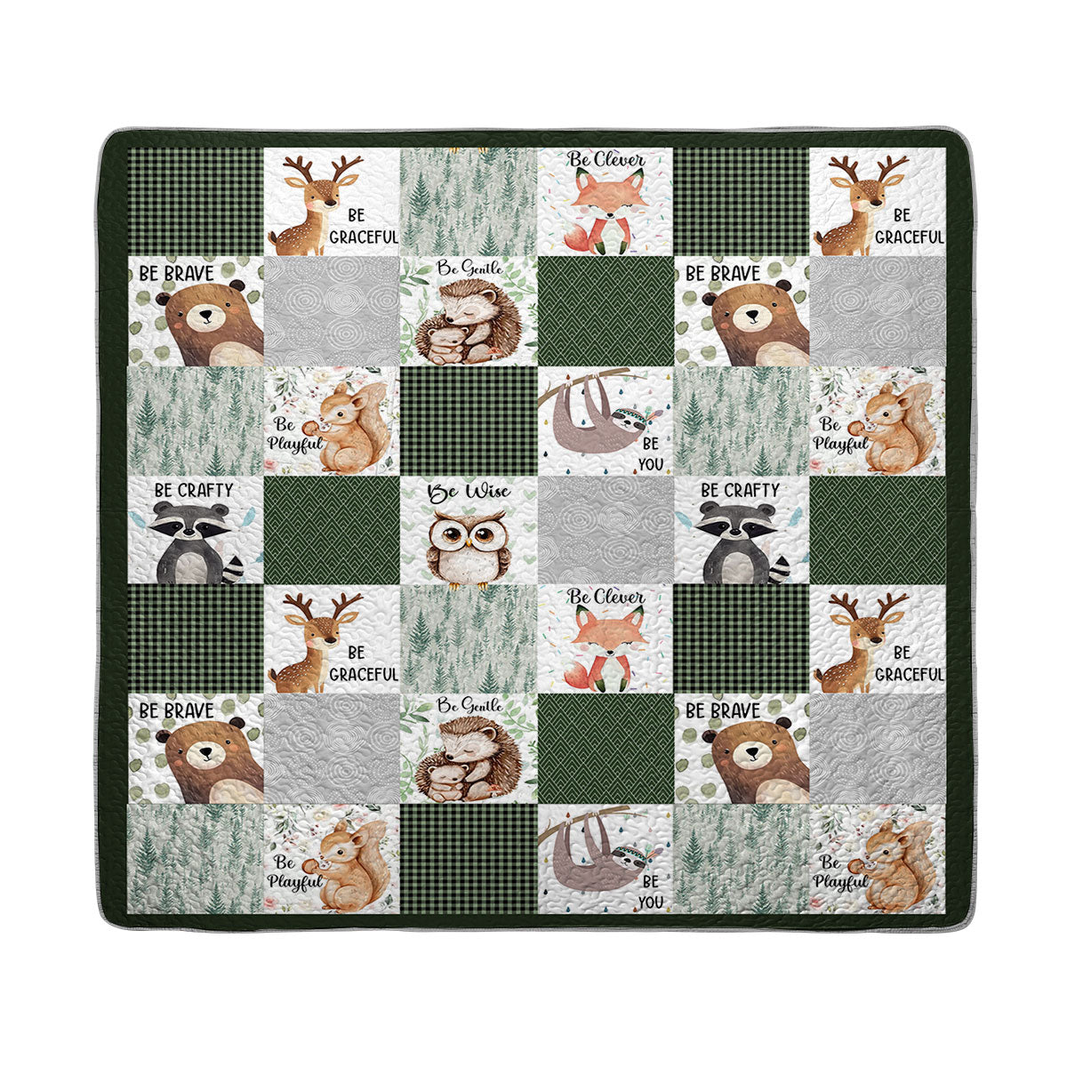 Shineful All Season Quilt 3-Piece Set Woodland Animal Charm
