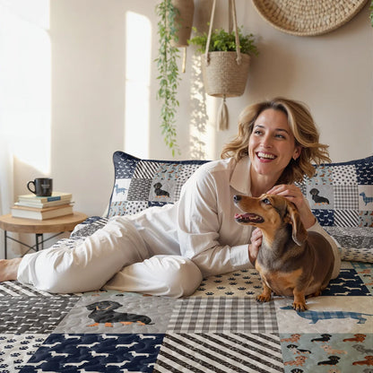 Shineful Quilt 3-Piece Set Dachshund Delight