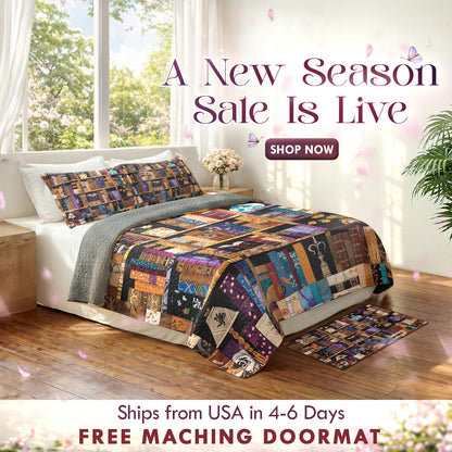 Shineful Quilt 3-Piece Set Library Dreams