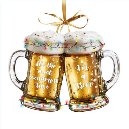 Shineful 2D Acrylic Ornament - It's The Most Wonderful Time For A Beer