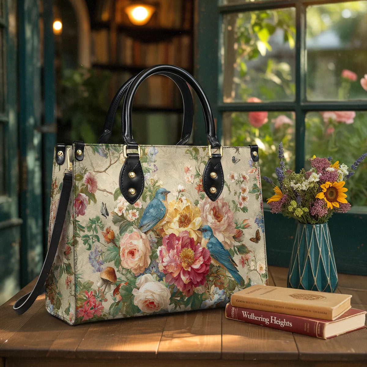 Shineful Leather Bag Bluebird Blossom