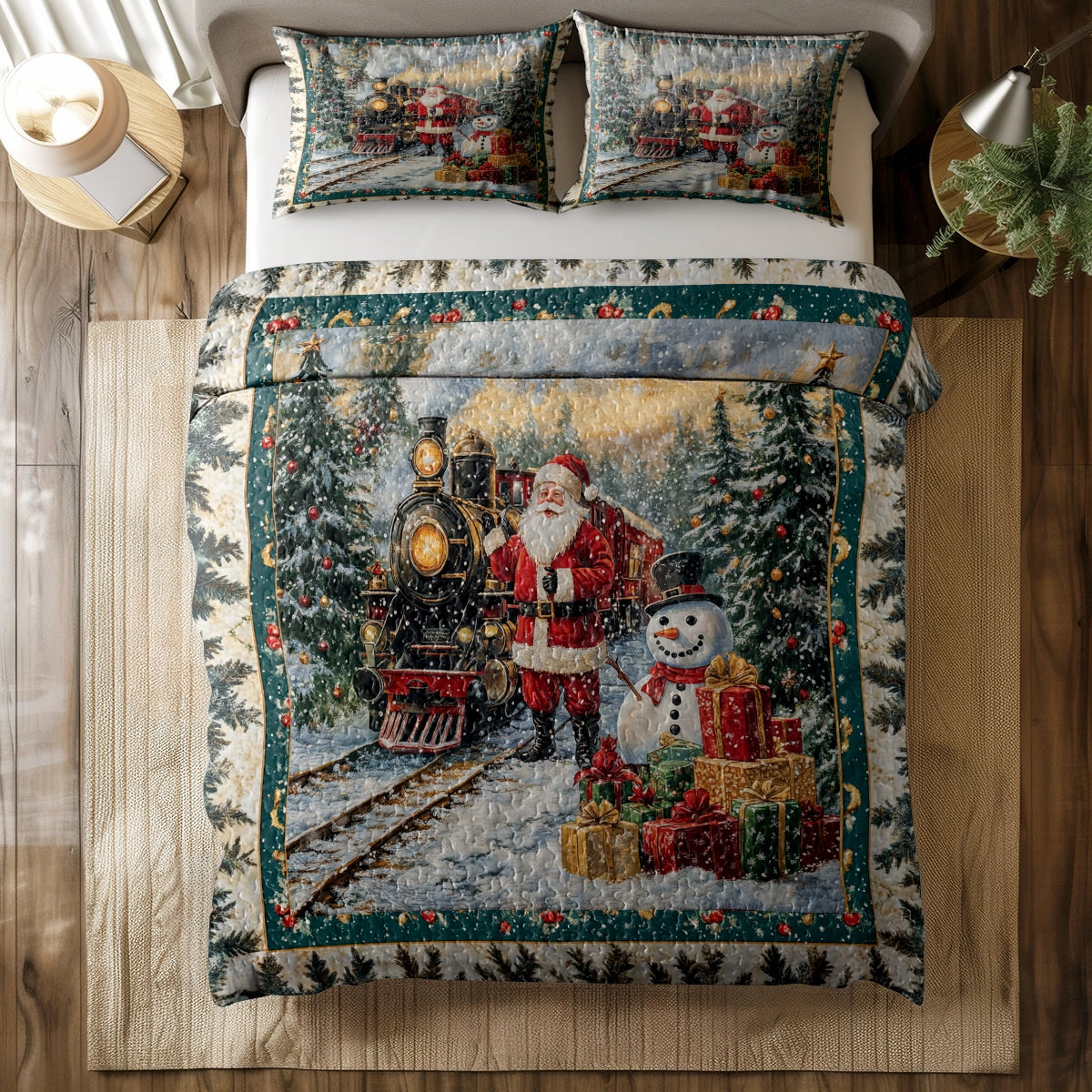 Shineful All Season Quilt 3-Piece Set - Santa’s Festive Journey