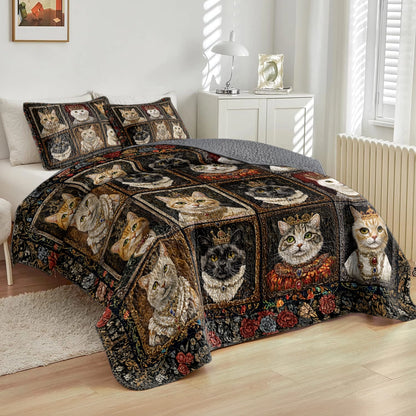 Shineful All Season Quilt 3-Piece Set - Feline Majesty