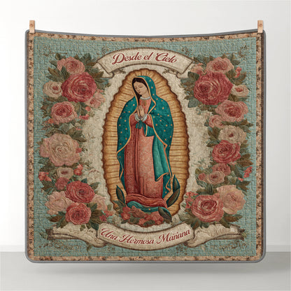 Shineful Flat Print Faux Quilt Blanket Grace From Heaven