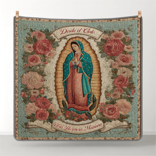 Shineful Flat Print Faux Quilt Blanket Grace From Heaven