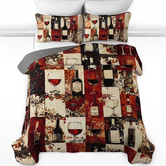 Shineful All Season Quilt 3-Piece Set Ethereal Wine