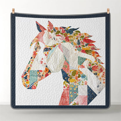 Shineful Quilt 3-Piece Set Charming Floral Horse