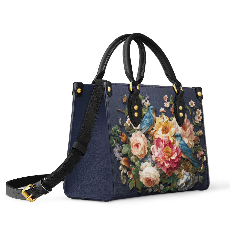 Shineful Leather Bag Midnight Bluebird Garden