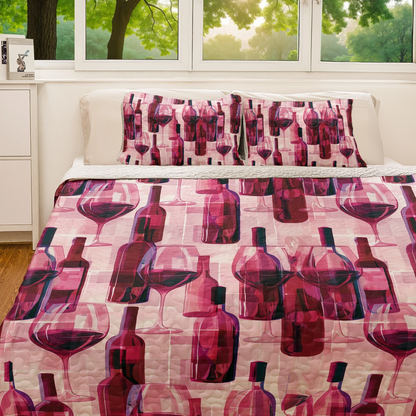 Shineful All Season Quilt 3-Piece Set Wine Lovers’ Dream