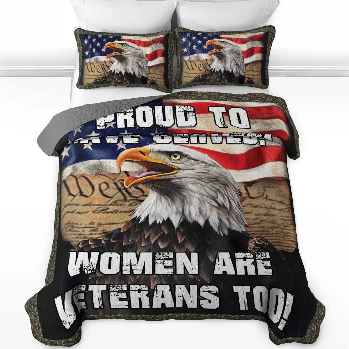 Shineful All Season Quilt 3-Piece Set - Women Veteran Tribute