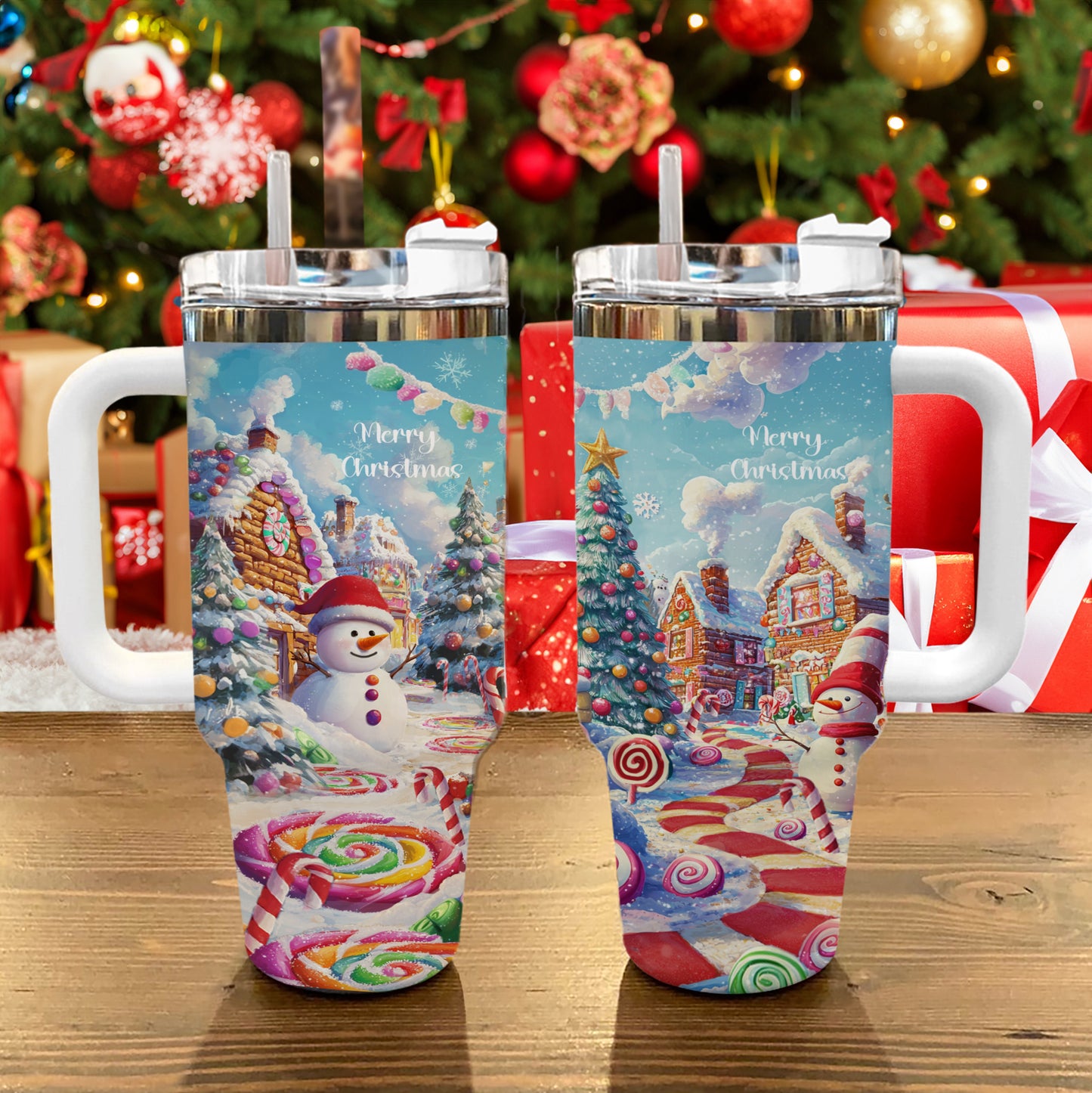 Shineful Tumbler Christmas Sweet Candy Town