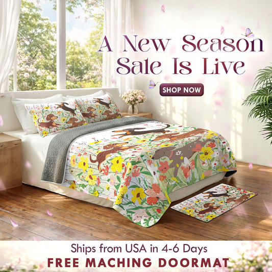 Shineful Quilt 3-Piece Set Spring Pup Joy
