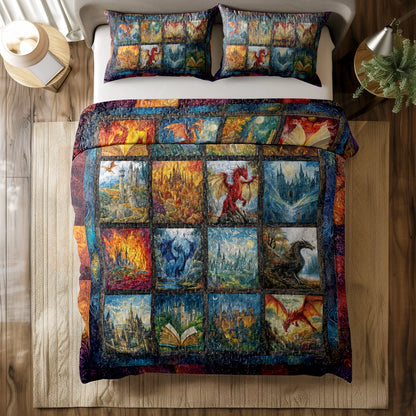 Shineful All Season Quilt 3-Piece Set Legend of Dragons