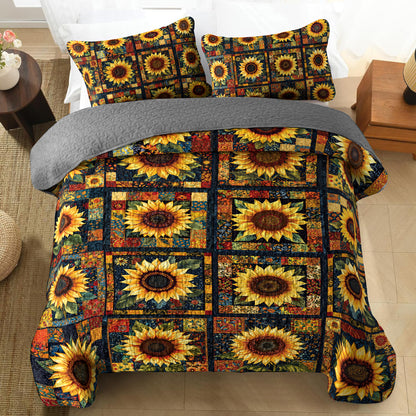 Shineful All Season Quilt 3-Piece Set Sunflower Serenade