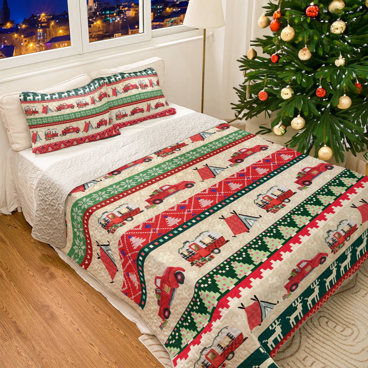 Shineful All Season Quilt 3-Piece Set Camping Christmas