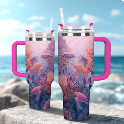 Shineful Tumbler Sea Turtles Coral Drift
