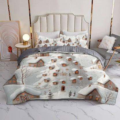 Shineful All Season Quilt 3-Piece Set Hometown Christmas Lovely