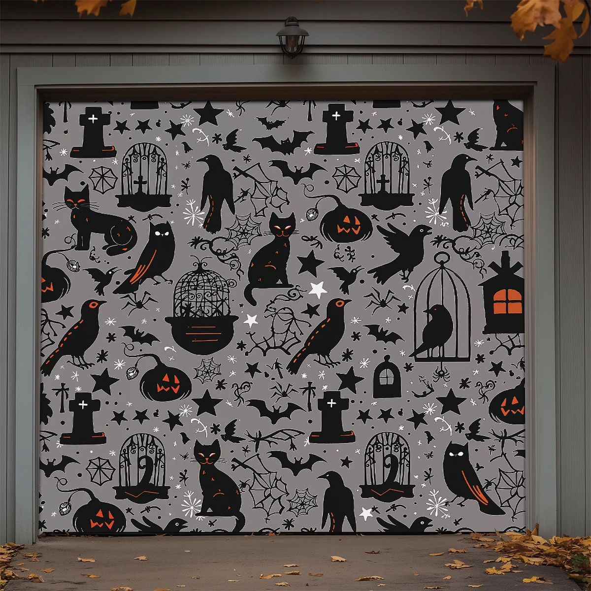 Shineful Garage Door Banner Decoration - Spooky Shadow