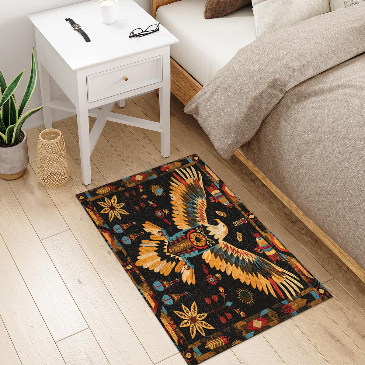 Shineful Tribal Eagle Ultra-Thin Non Skid Floor Mat, Kitchen Rugs