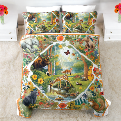 Shineful All Season Quilt 3-Piece Set Enchanted Woodland Senerity