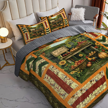 Shineful All Season Quilt 3-Piece Set Farm Fresh Harvest