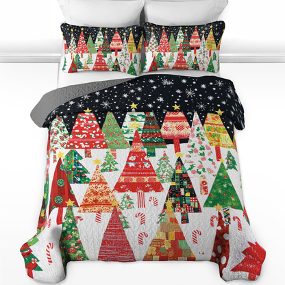 Shineful All Season Quilt 3-Piece Set Starry Night Christmas Tree