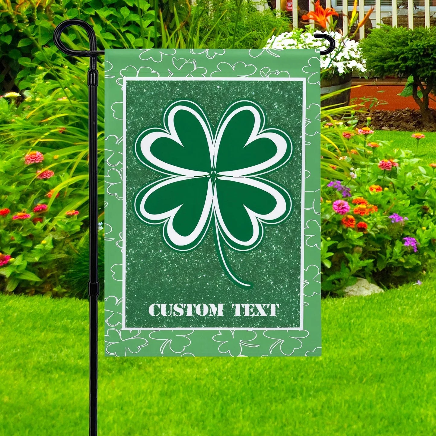 Shineful Gargen Flag 12" x 18" -  Personalized Lucky Shamrock