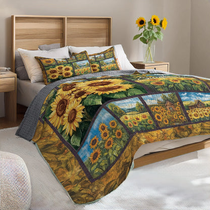 Shineful All Season Quilt 3-Piece Set - Shine Like a Sunflower