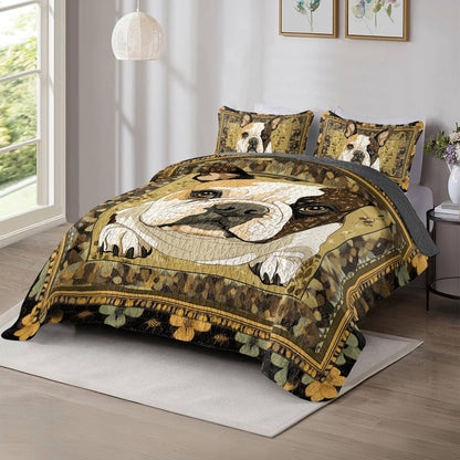 Shineful All Season Quilt 3-Piece Set Bulldog Bliss