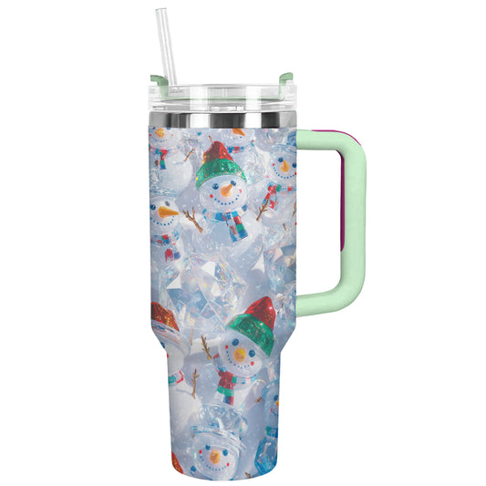 Shineful Glossy Tumbler Crystal Snowman Land