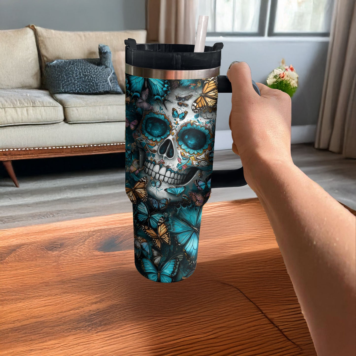 Shineful Tumbler - Mystical Butterfly Sugar Skull