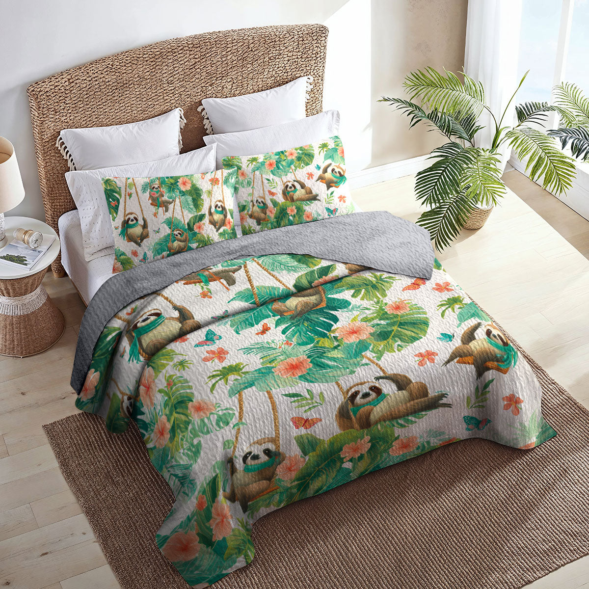 Shineful All Season Quilt 3-Piece Set Sloth Swing