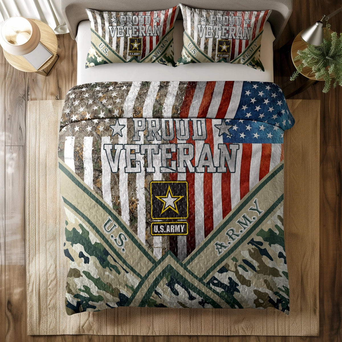 Shineful All Season Quilt 3-Piece Set American Veteran Pride